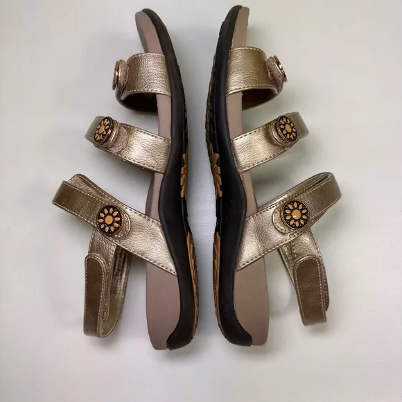 Vionic Cathy Triple Strap Sandal gold metallic size 7 - Picture 6 of 10